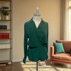 Lavender Brown Silk Blouse Women's Size Small Hunter Green Sandra Brand New